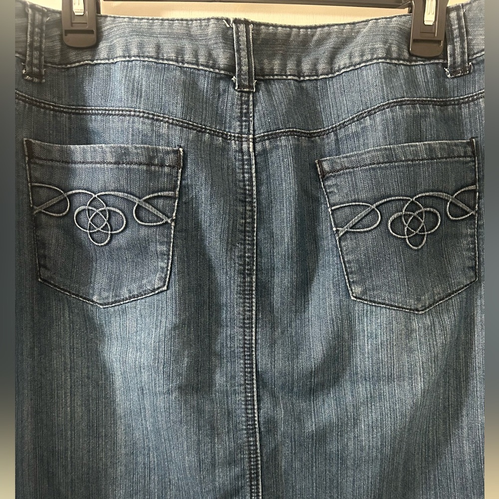 Christopher & Banks Petite Dark Blue Denim Skirt - Picture 5 of 5
